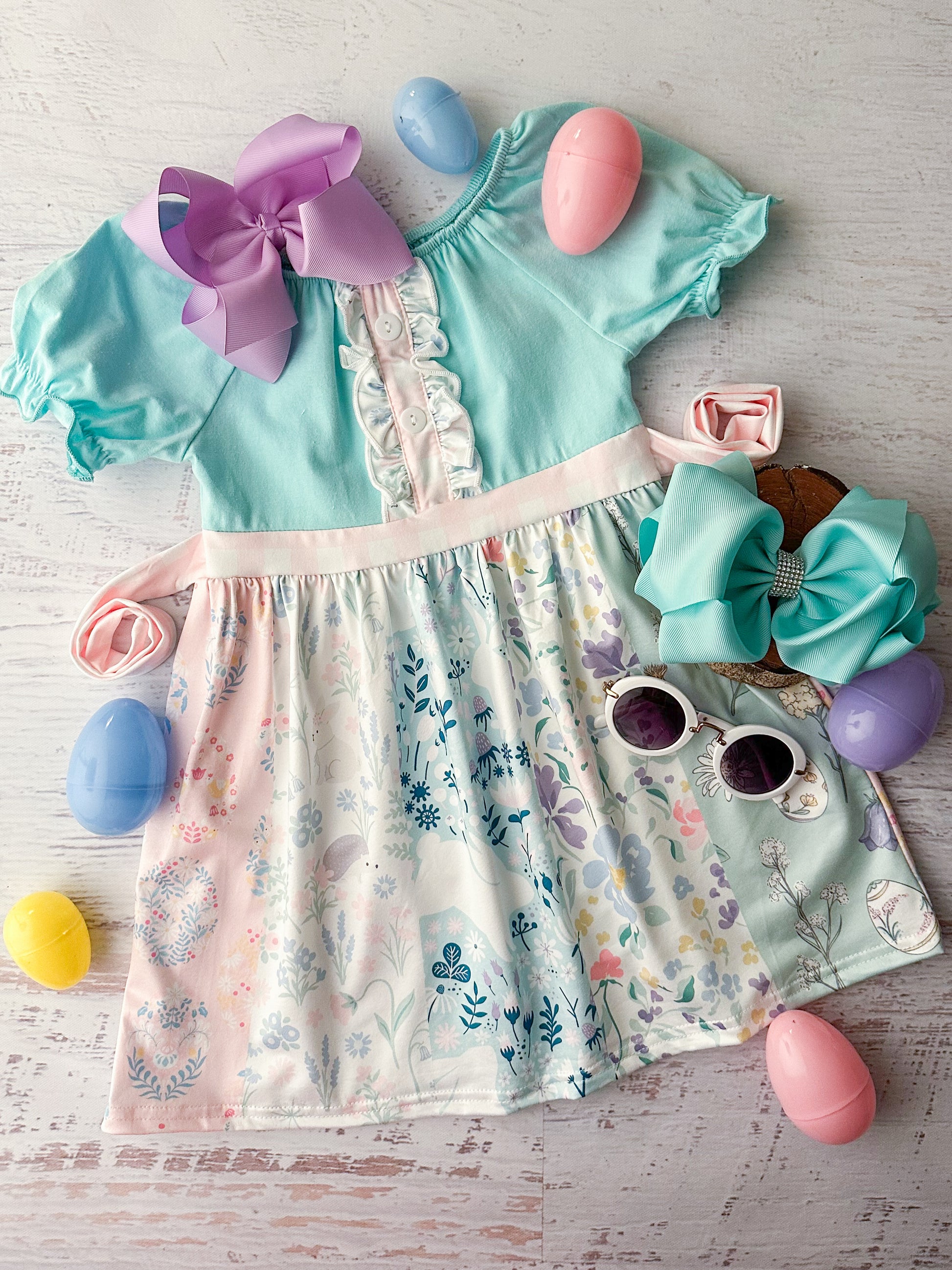 Pastel Easter Floral Tied Dress