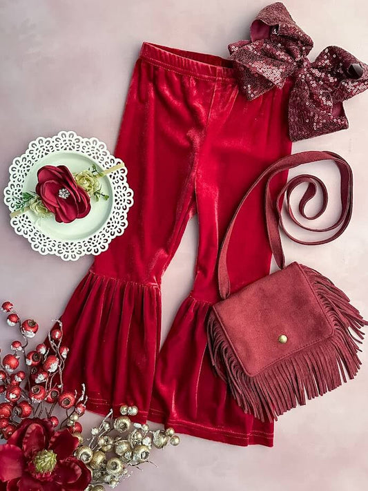 Red Velvet Bell Bottoms