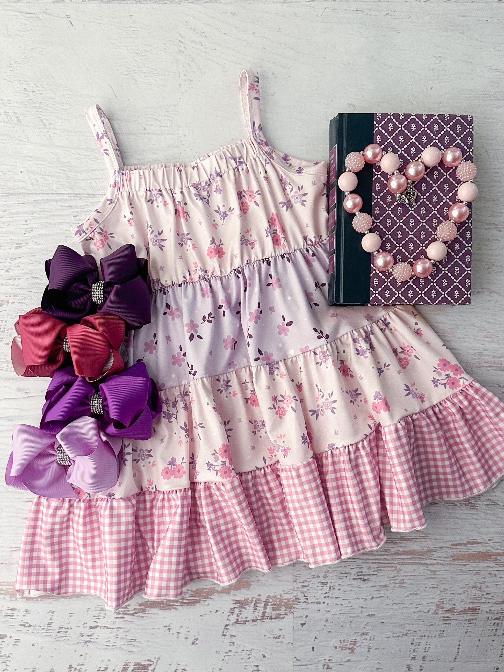 Purple Flower Dreams Tiered Dress