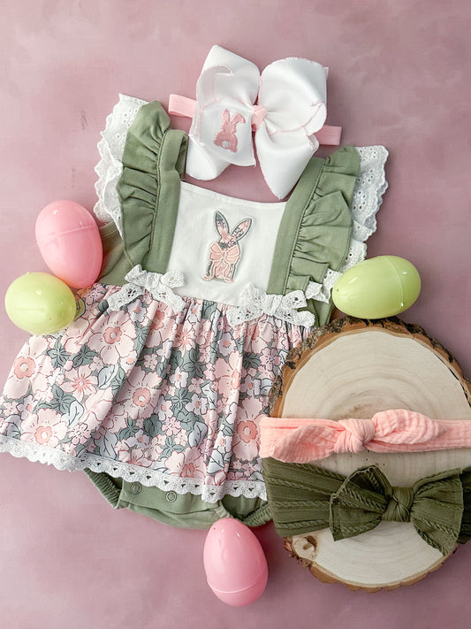 Peek-A-Boo Bunny Ruffled Infant Romper