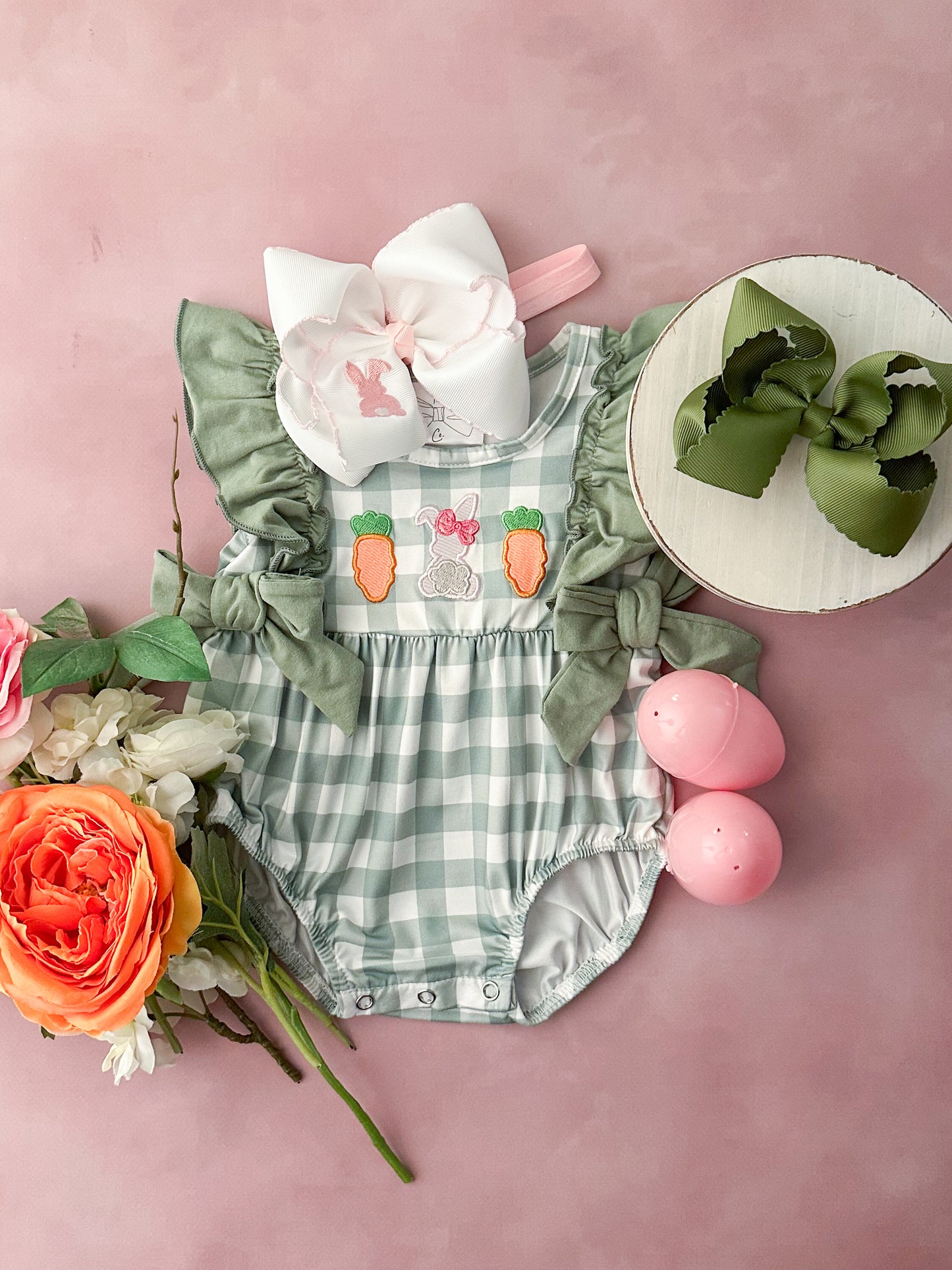 Bunnies & Carrots Infant Girl Romper