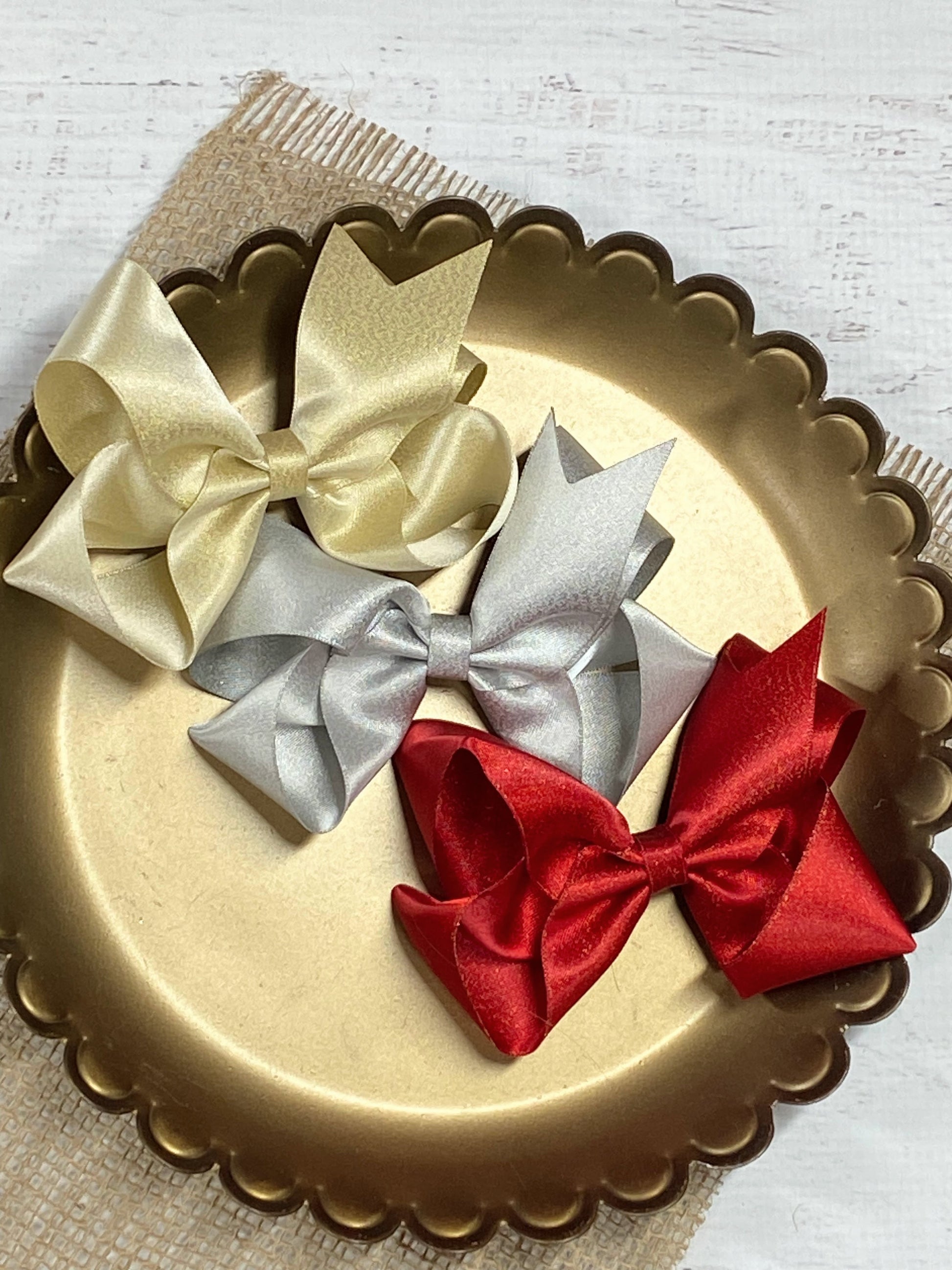 Assortment of Holiday Satin Hair Bows