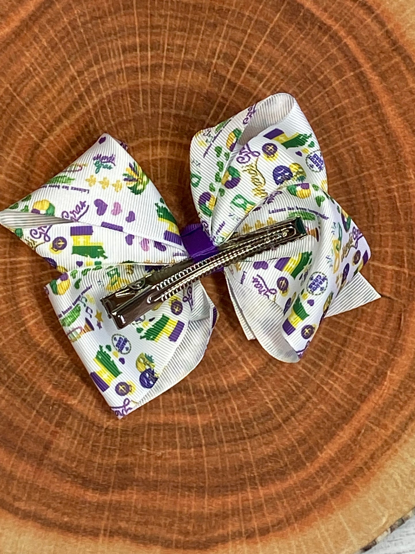 Mardi Gras Palooza Print Hair Bow