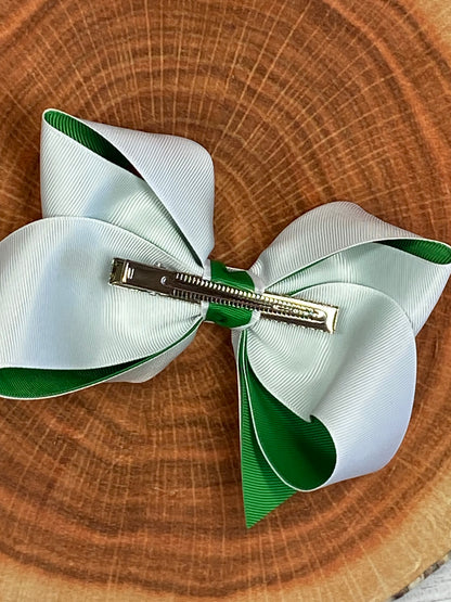 Double Layer Shamrock Hair Bow