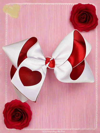 Double Layer Heart Hair Bow