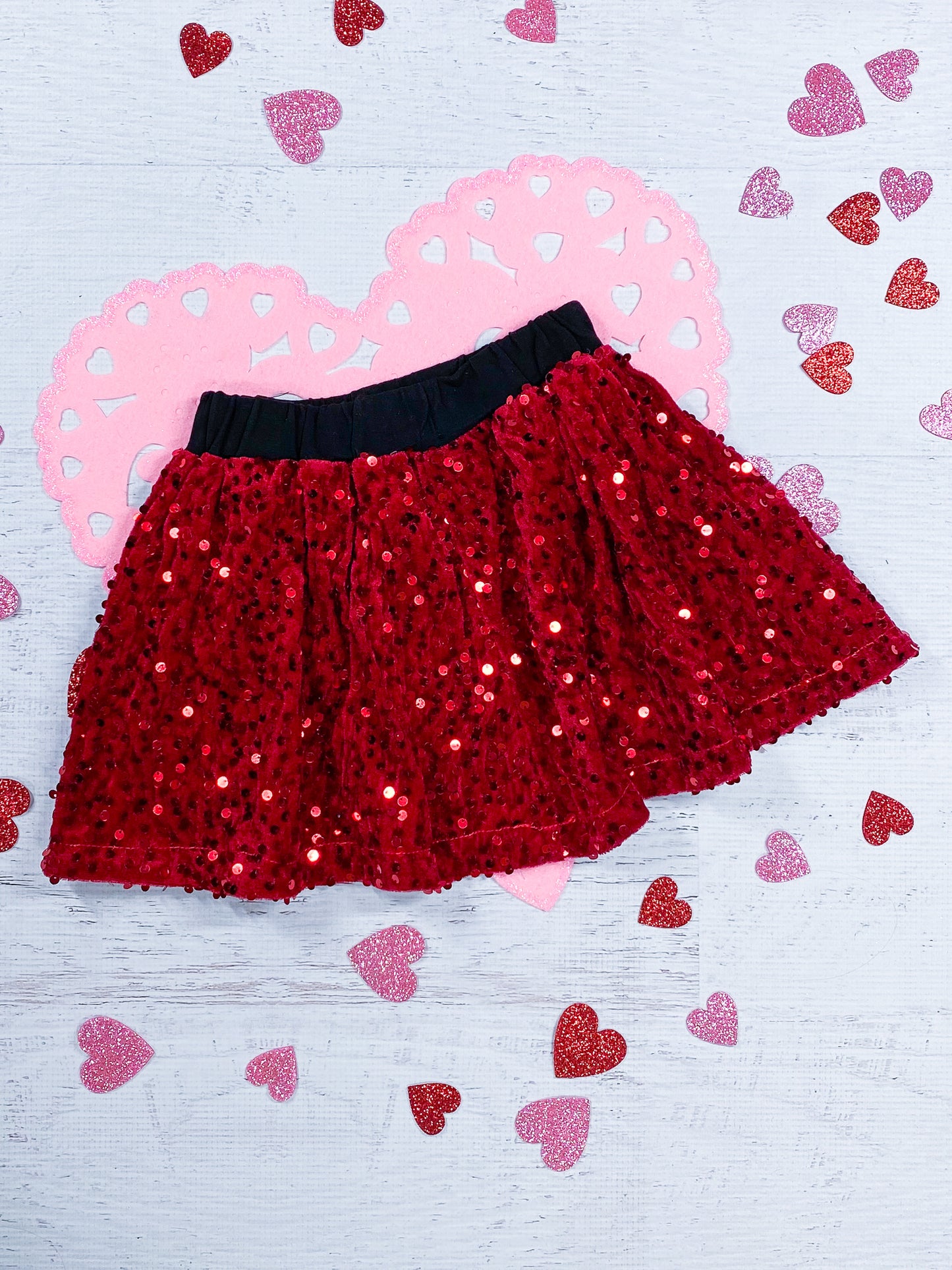 Red Sequin Skirt