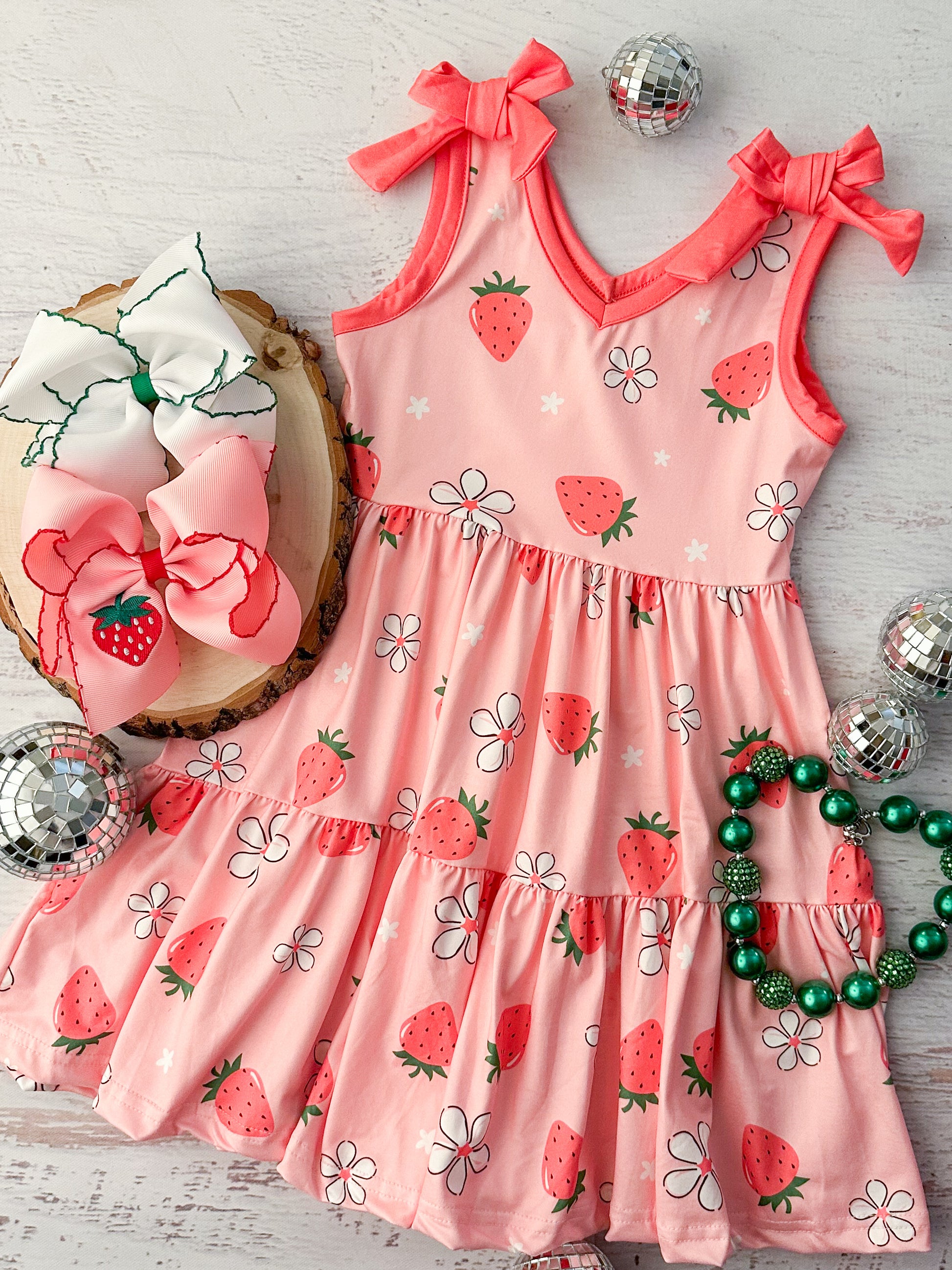 Strawberry Dreams Tiered Twirl Dress