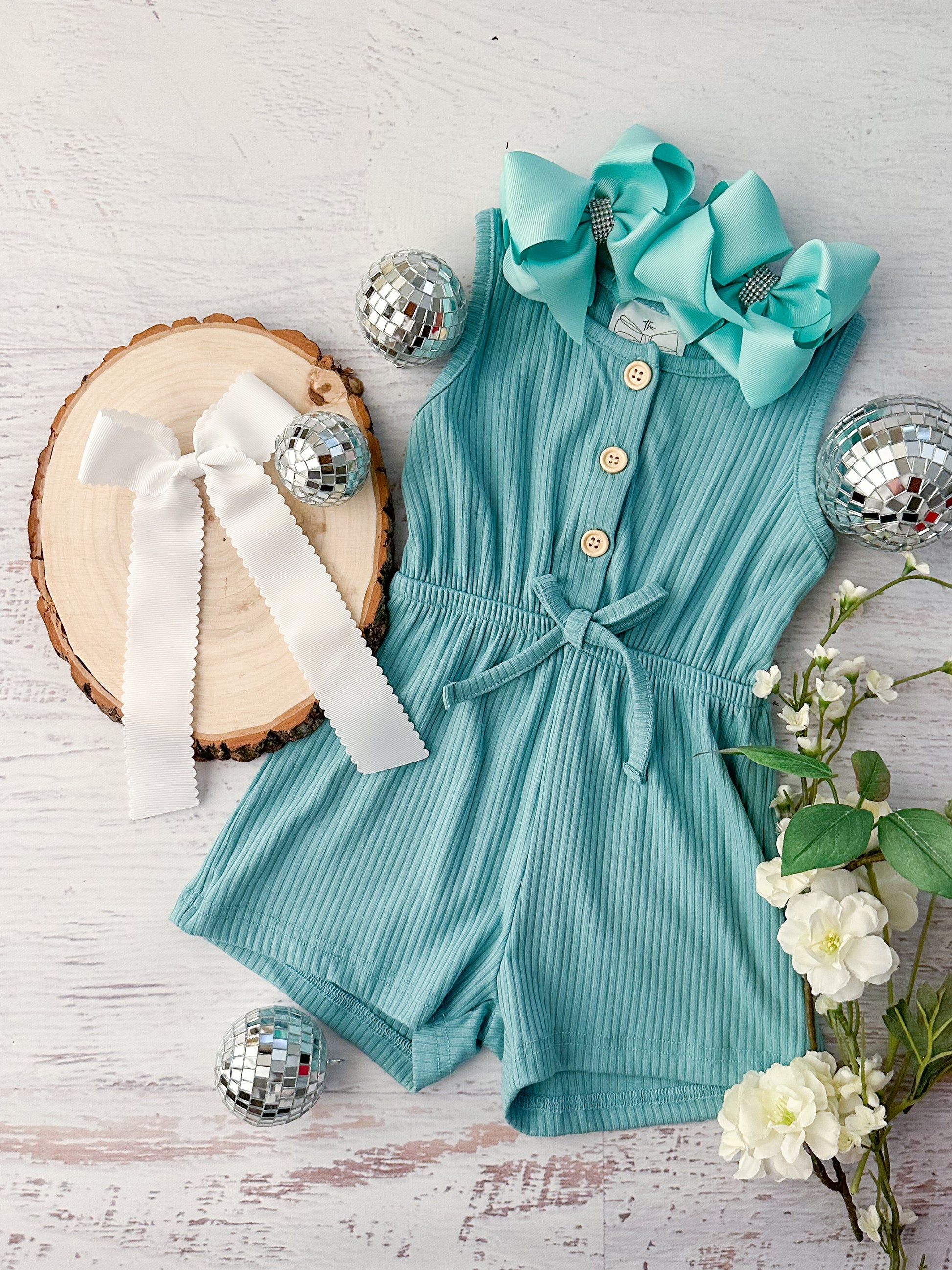 Sage Green Cotton Romper