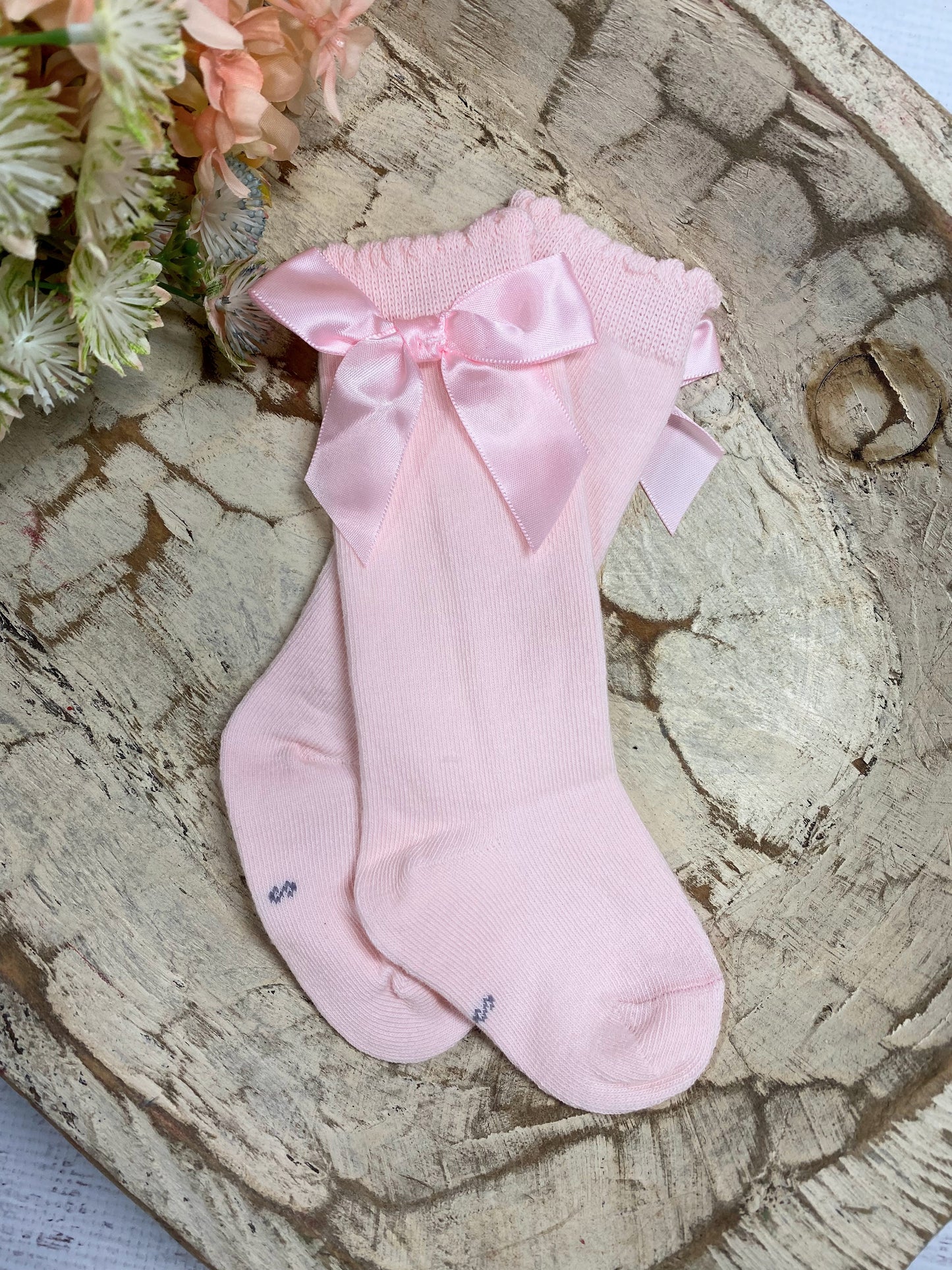 Light Pink Bow Socks