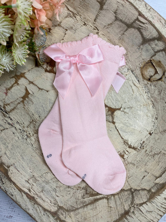 Light Pink Bow Socks