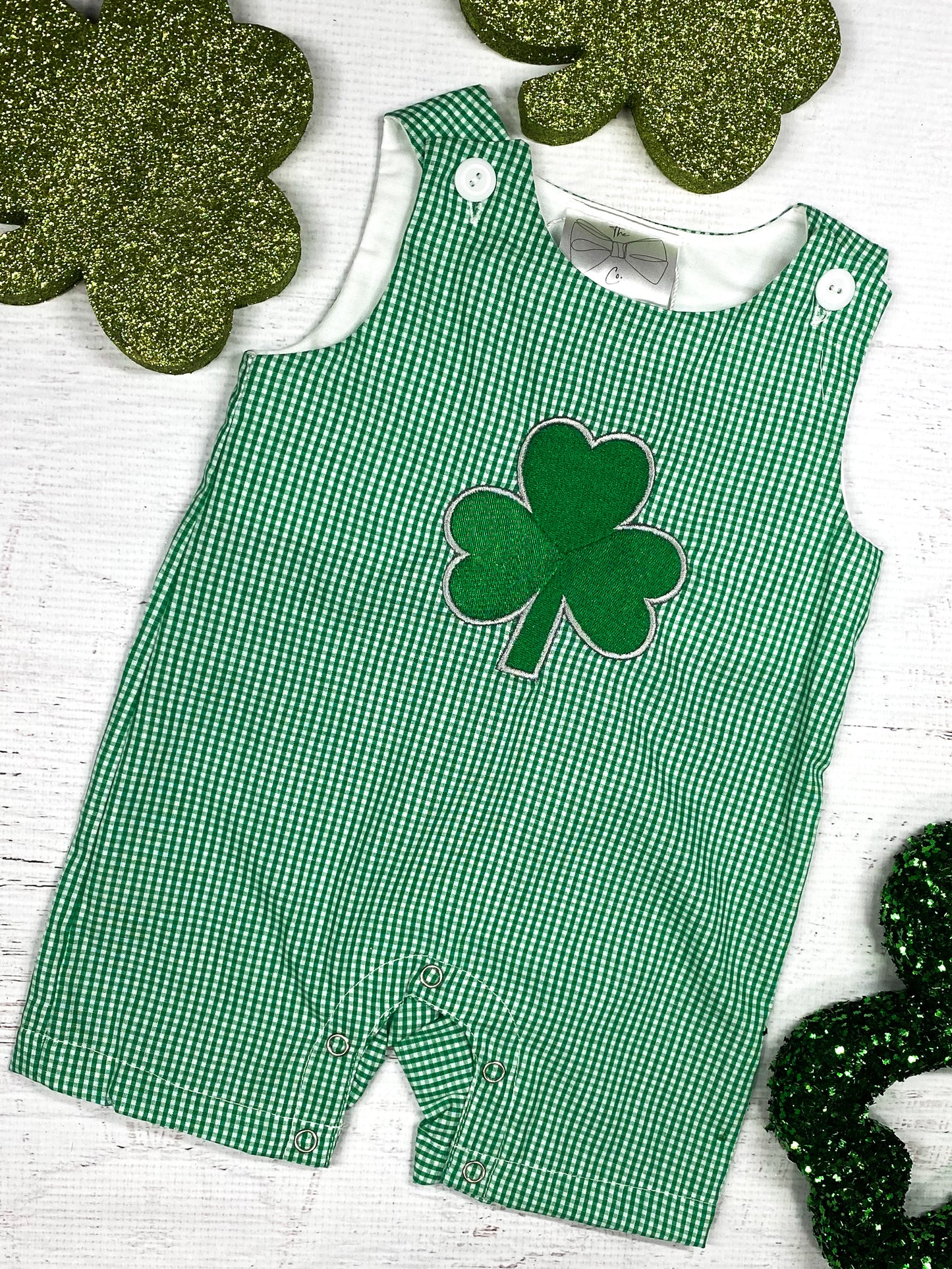 Embroidered Clover Infant Boys Romper