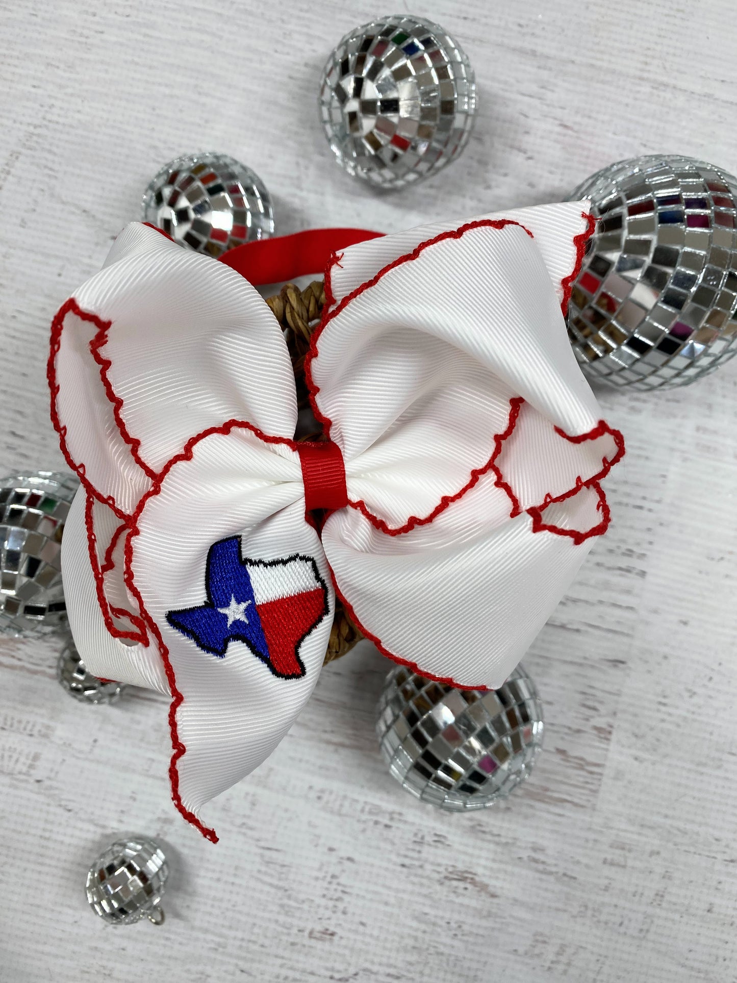 Texas Flag Moonstitch Bow Headband