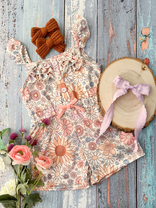 Groovy Floral Print Romper