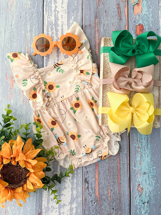 Vintage Sunflower Infant Romper