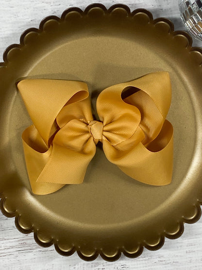 gold Oversize Grosgrain Hair Bow