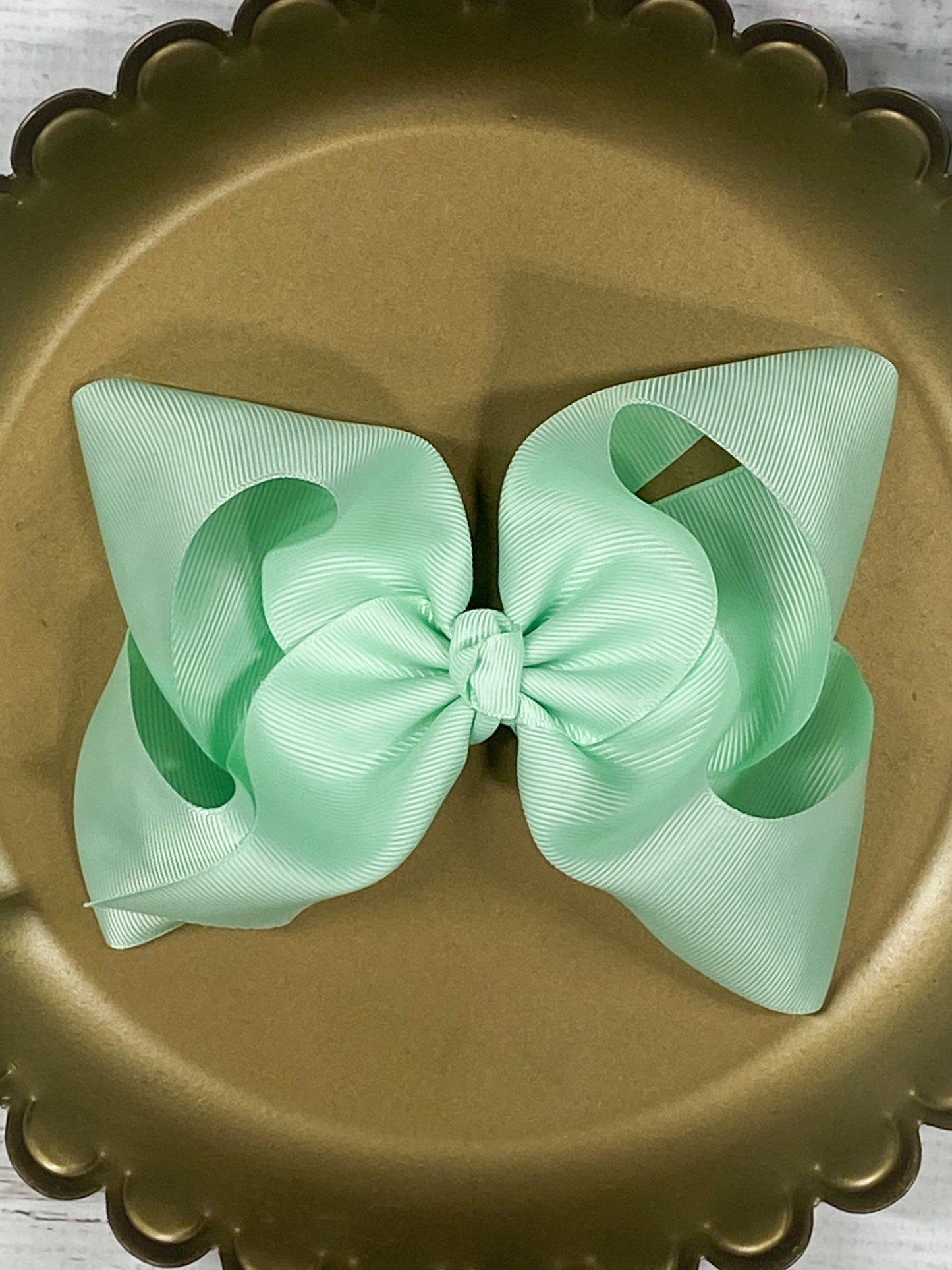 mint Oversize Grosgrain Hair Bow