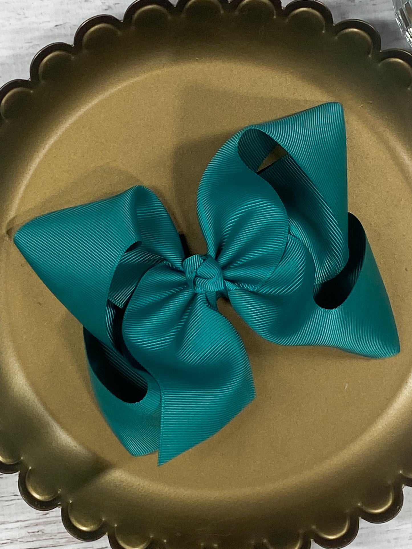 teal Oversize Grosgrain Hair Bow