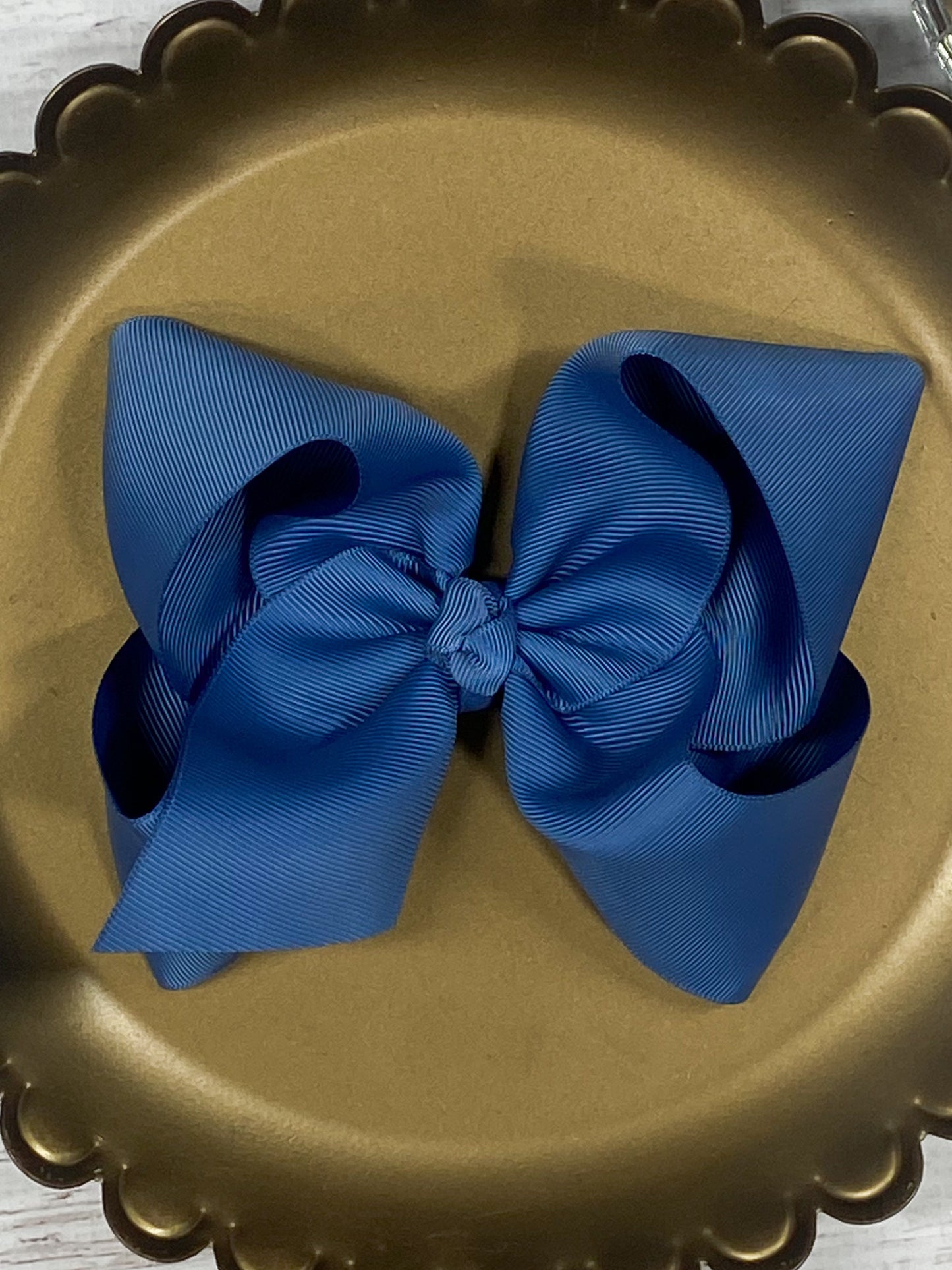 smoke blue Oversize Grosgrain Hair Bow