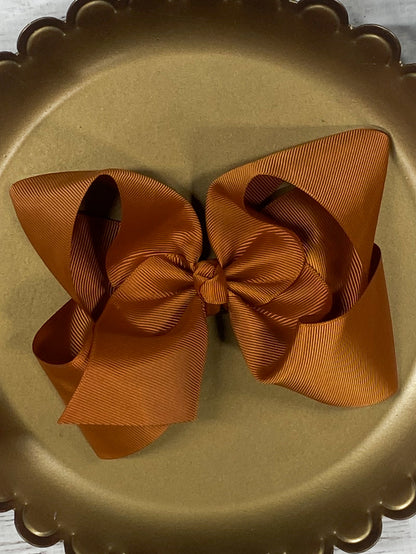 copper Oversize Grosgrain Hair Bow