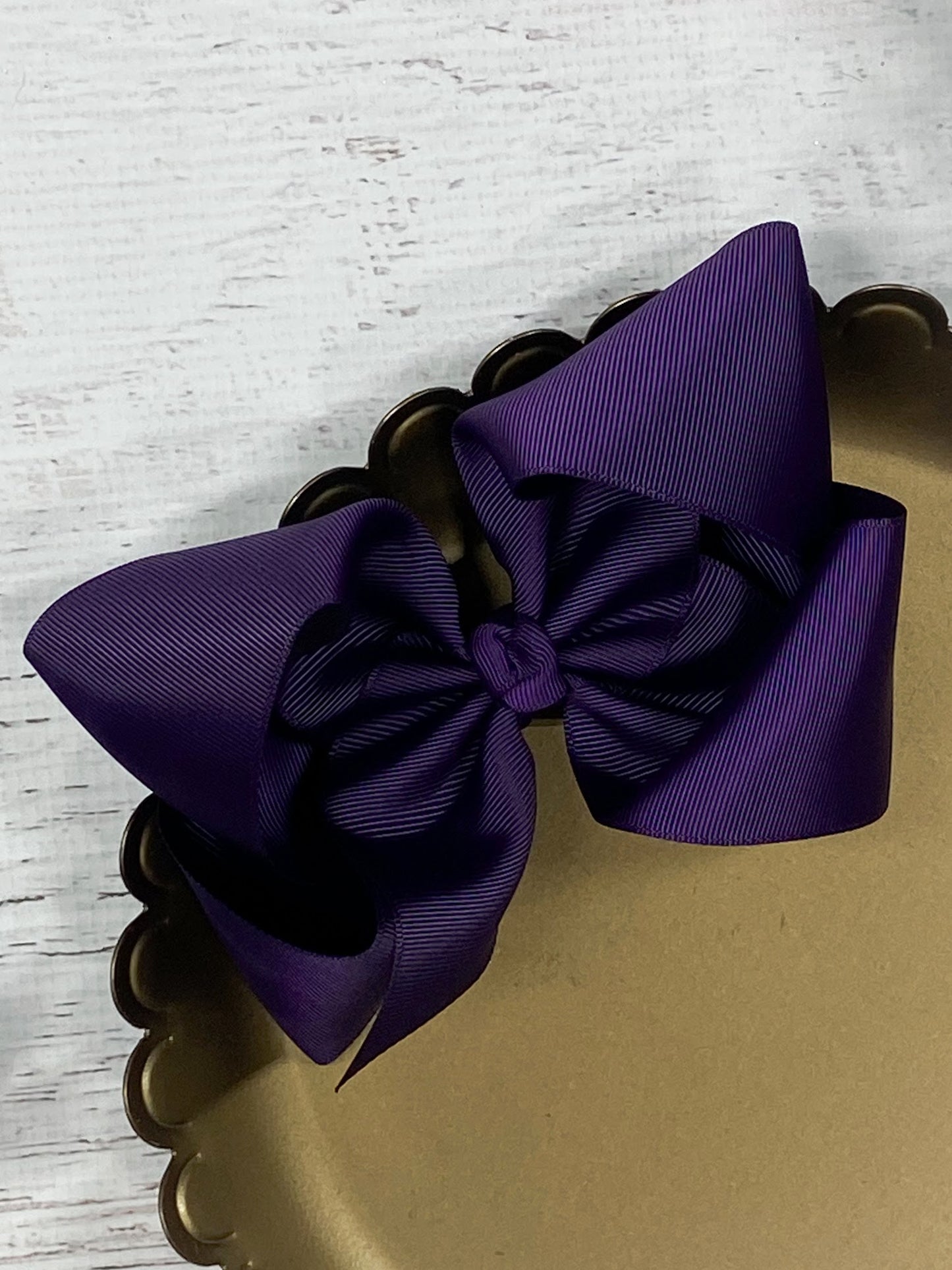 eggplant Oversize Grosgrain Hair Bow