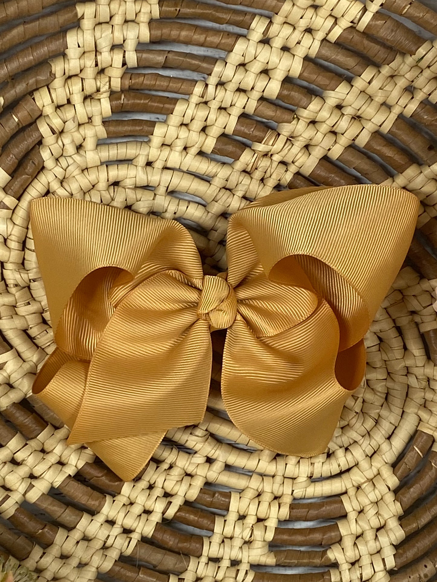 gold classic grosgrain hair bow