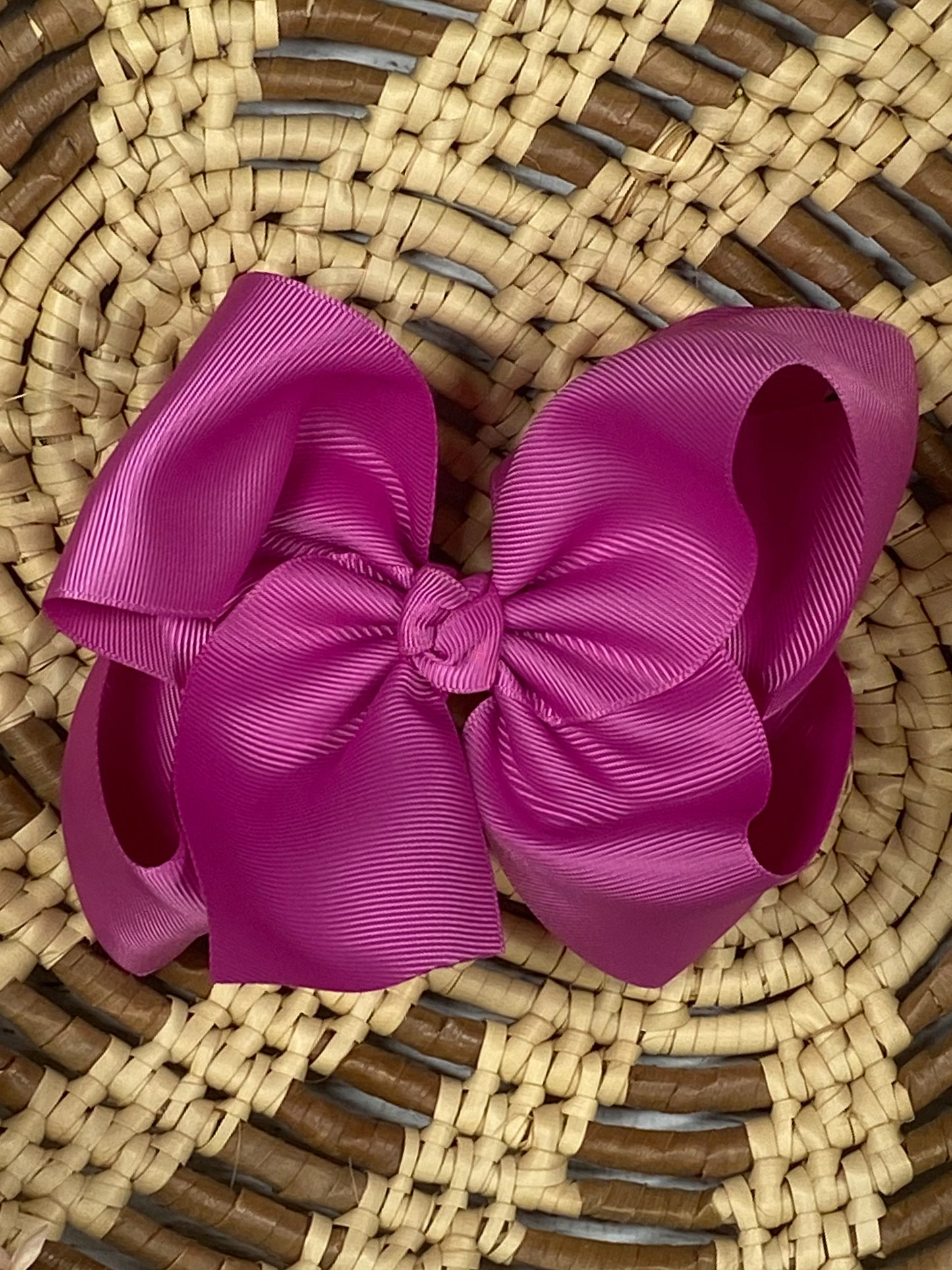 fuchsia classic grosgrain hair bow