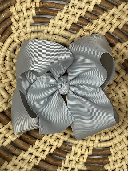 silver classic grosgrain hair bow