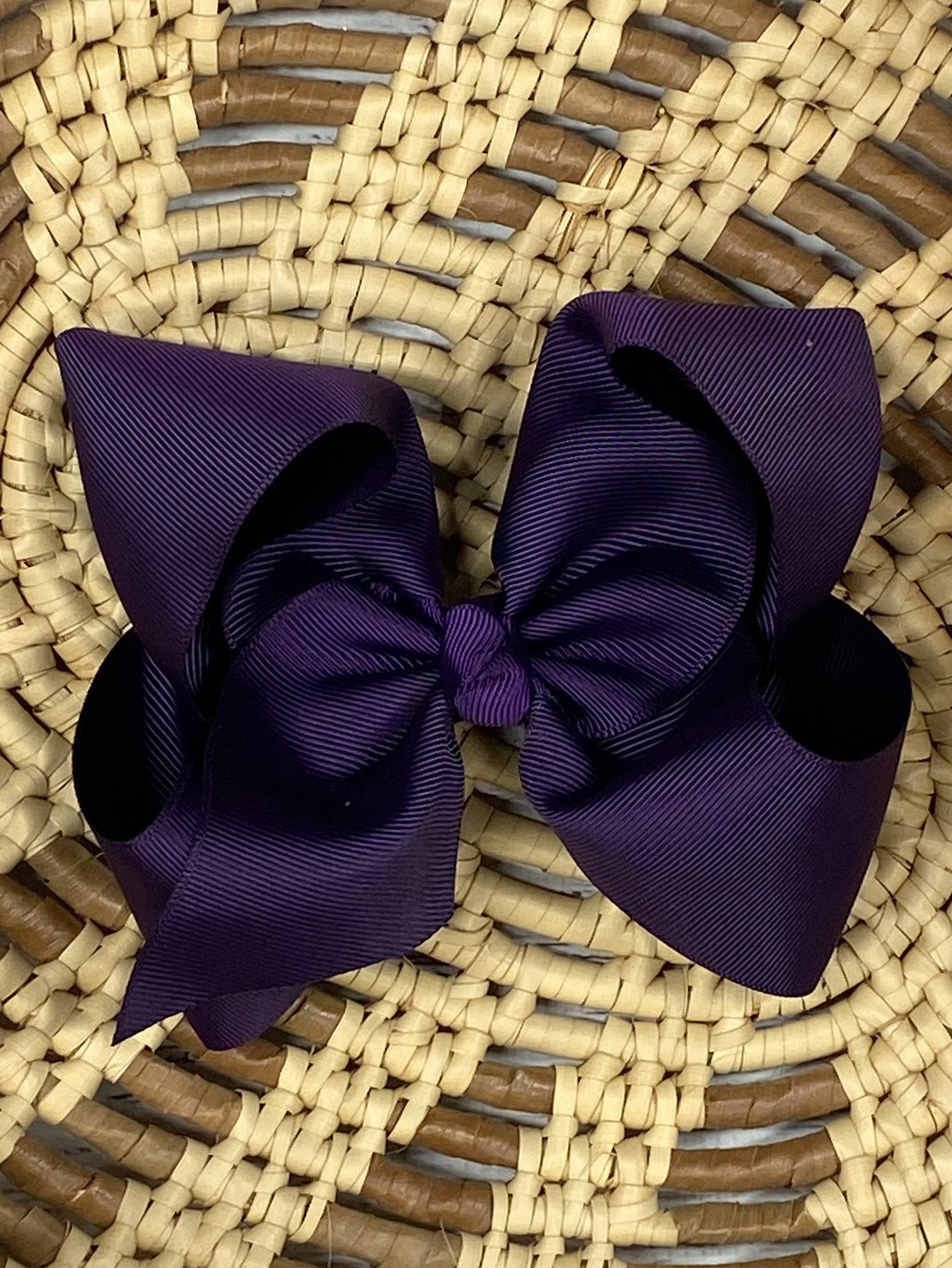 eggplant classic grosgrain hair bow