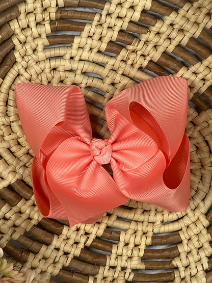 coral classic grosgrain hair bow