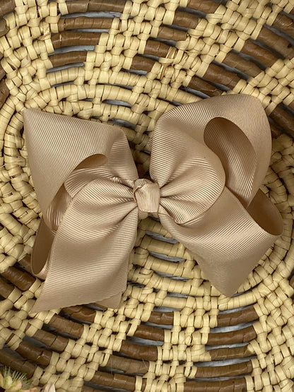 oatmeal classic grosgrain hair bow