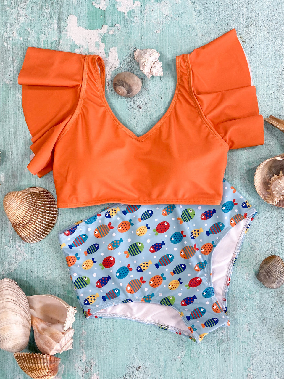 Mommy & Me Orange Under The Sea Bikini -Womans