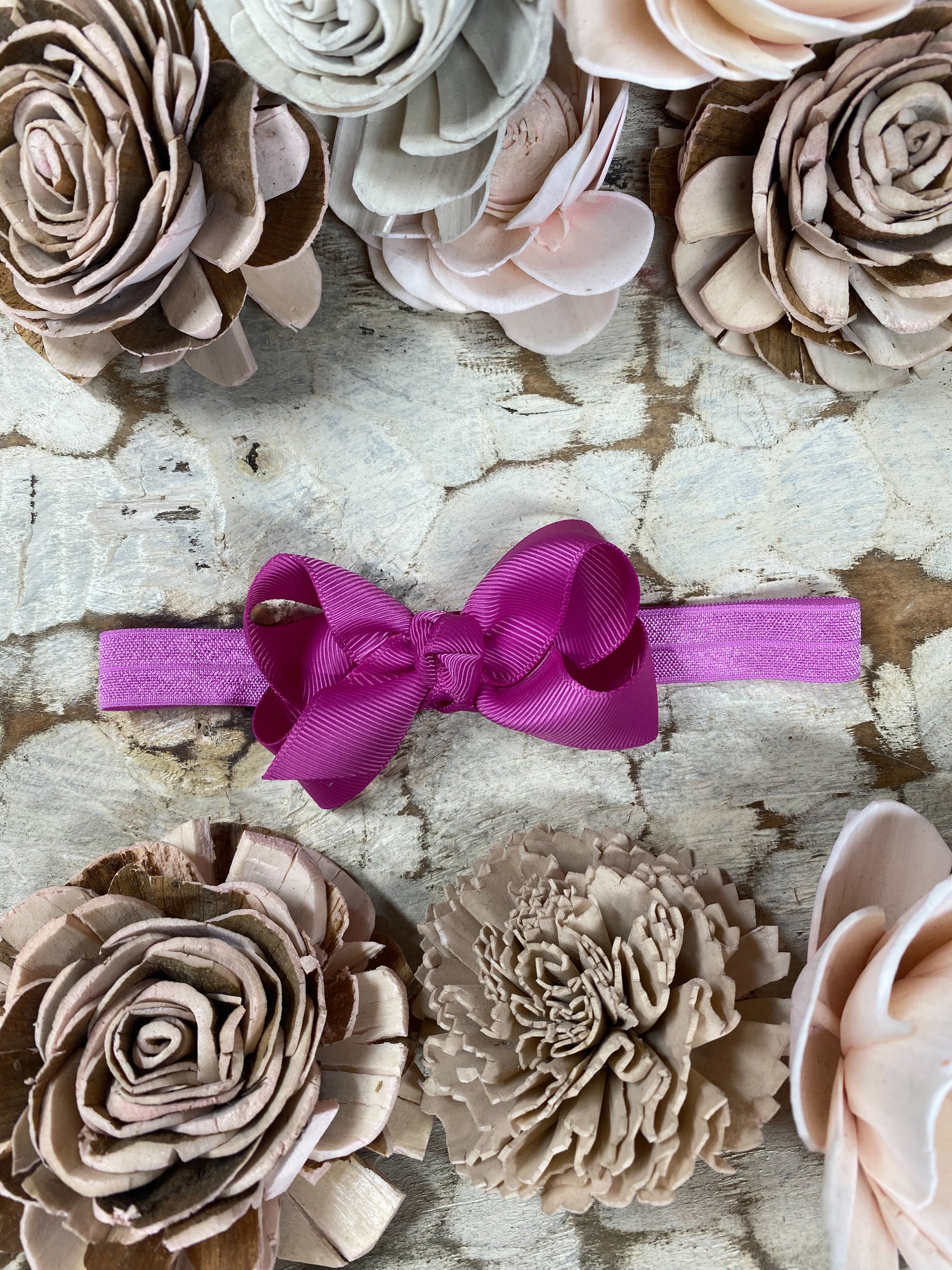 Fuchsia Original Grosgrain Hair Bow Headband