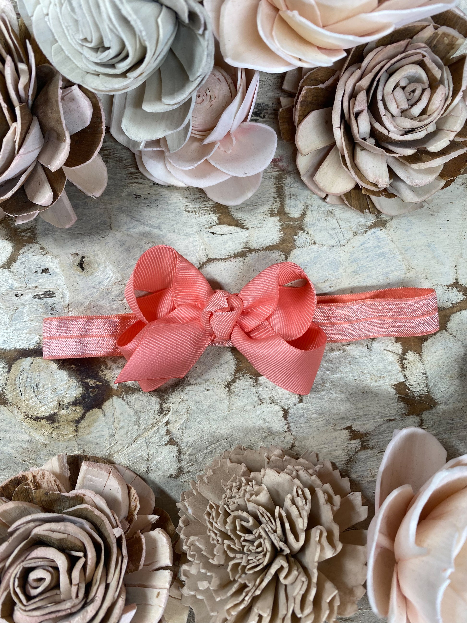 Coral Original Grosgrain Hair Bow Headband