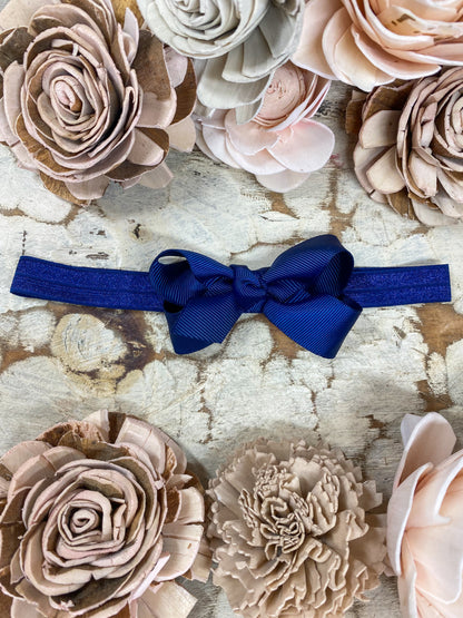 Navy Original Grosgrain Hair Bow Headband