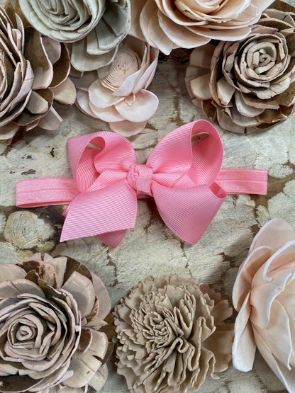 Pink Essential Grosgrain Hair Bow Headband