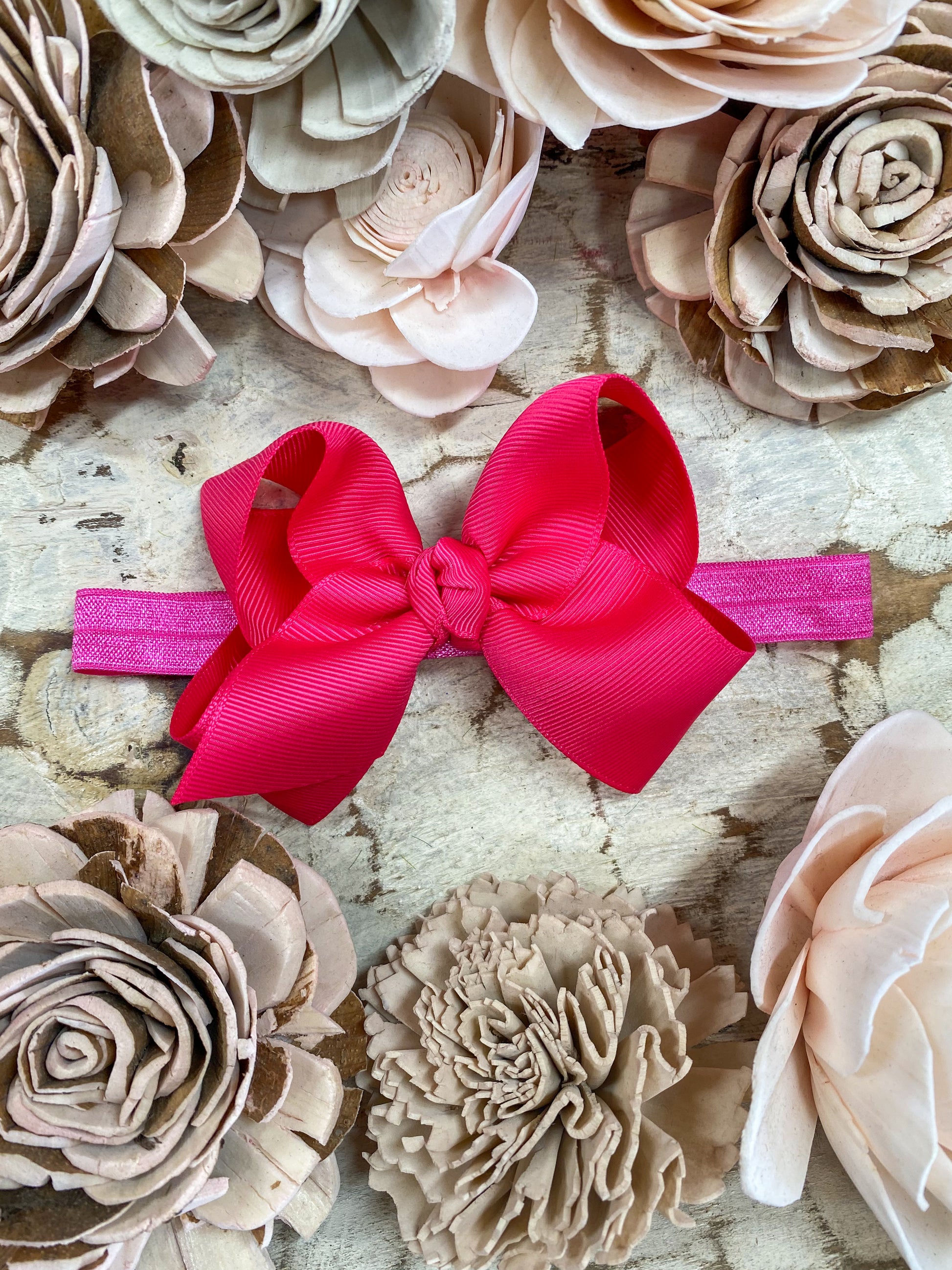 Hot Pink Essential Grosgrain Hair Bow Headband