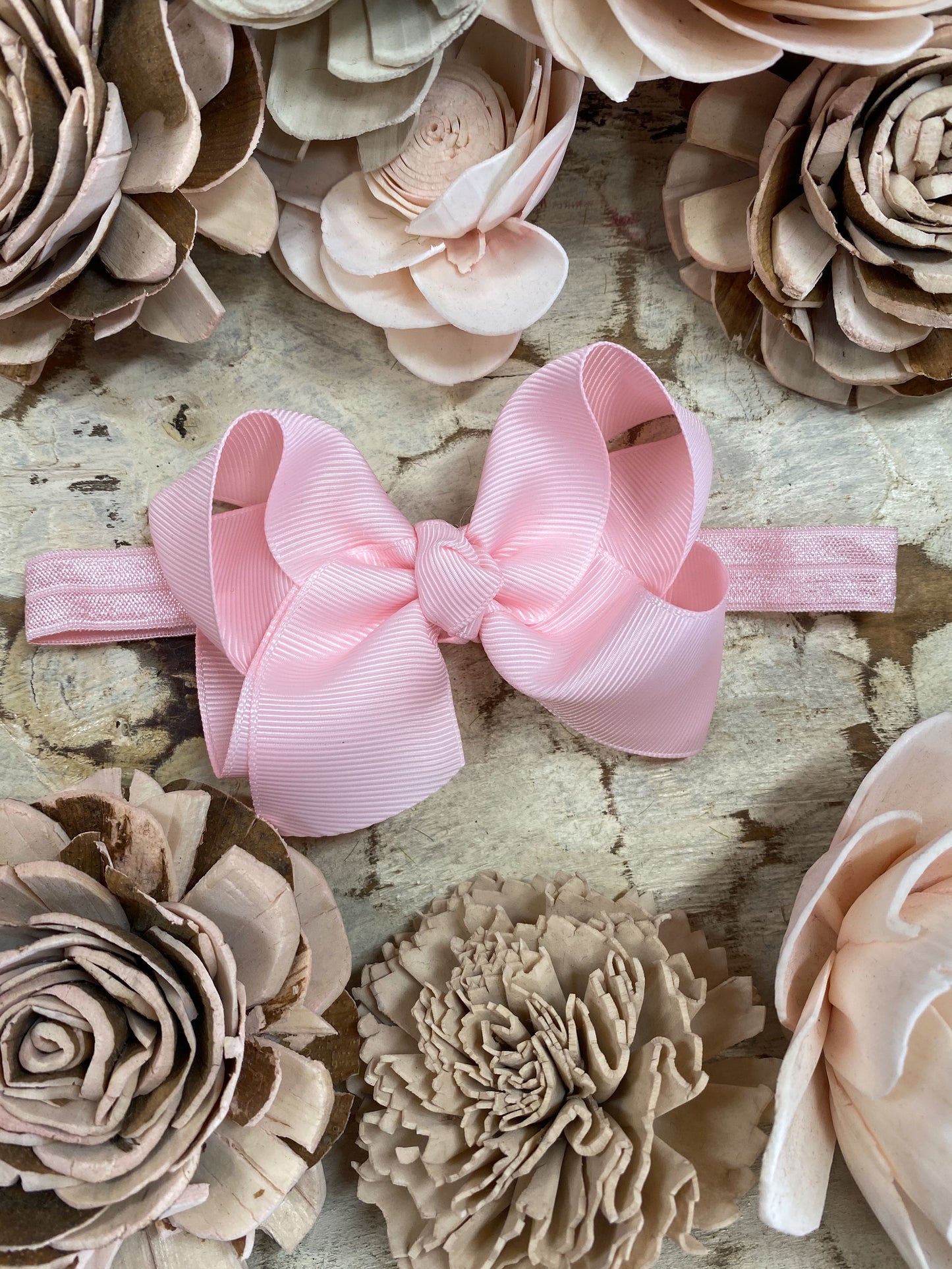 Light Pink Essential Grosgrain Hair Bow Headband