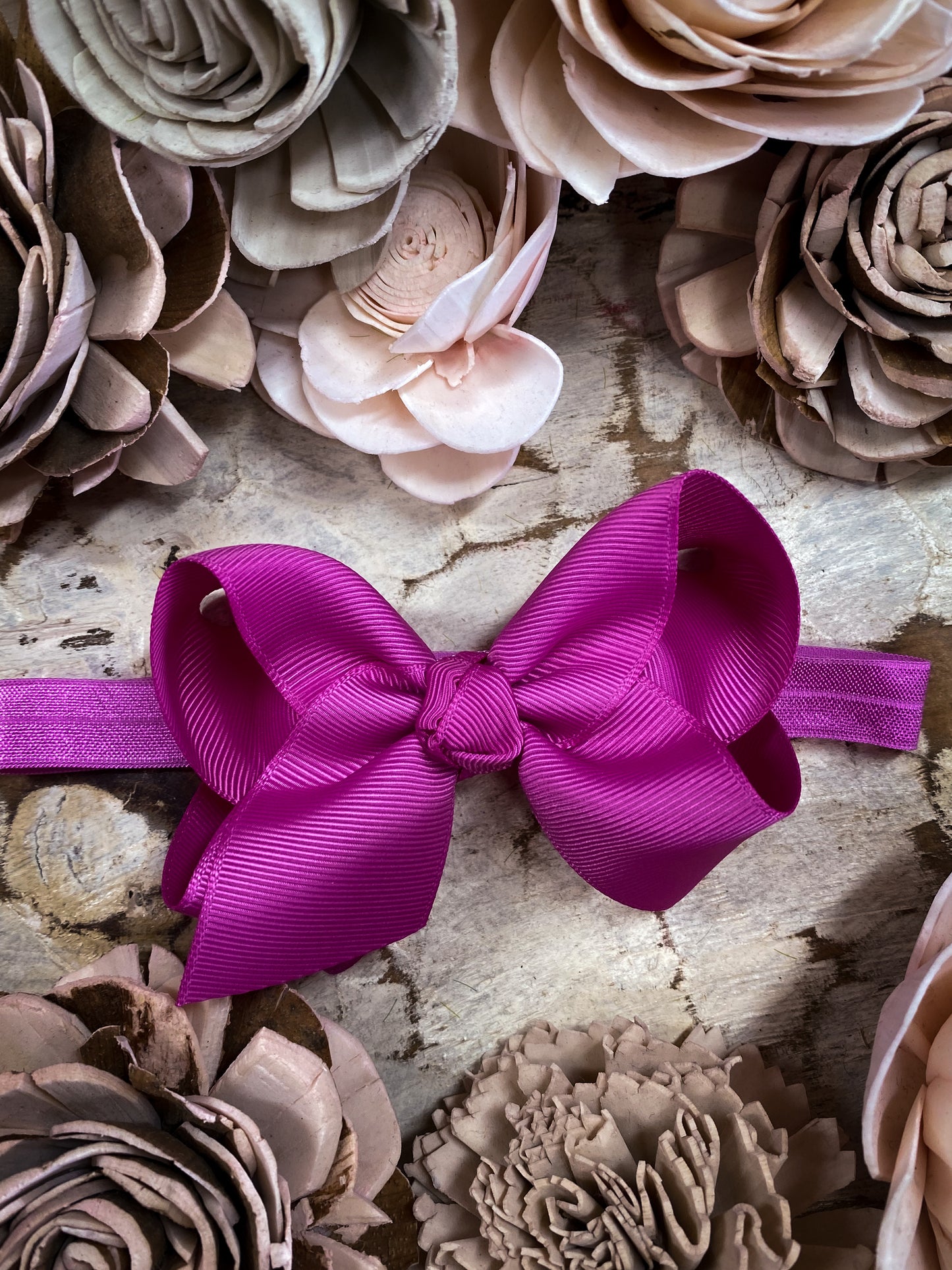 Fuchsia Essential Grosgrain Hair Bow Headband