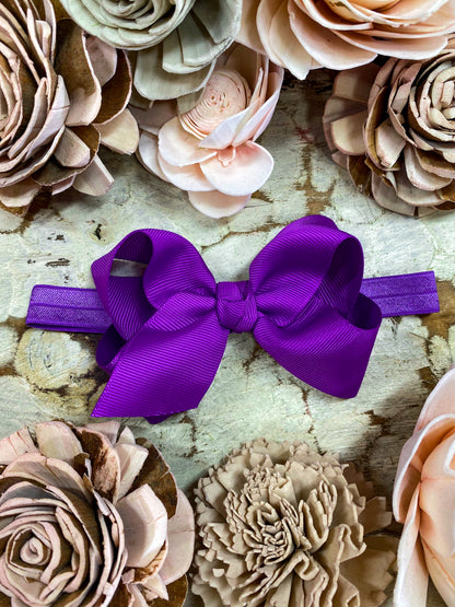 Purple Essential Grosgrain Hair Bow Headband