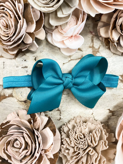 Teal Essential Grosgrain Hair Bow Headband