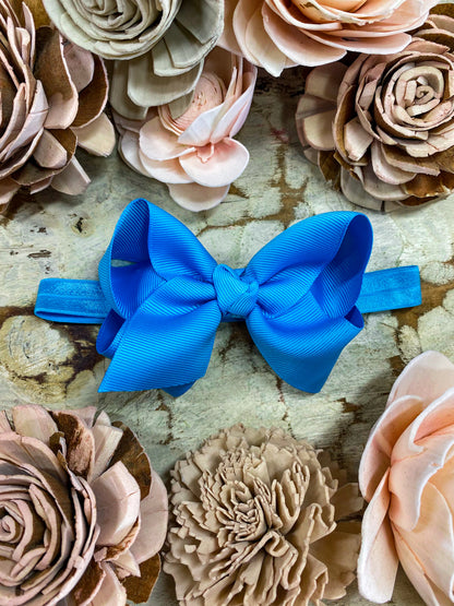 Turquoise Essential Grosgrain Hair Bow Headband