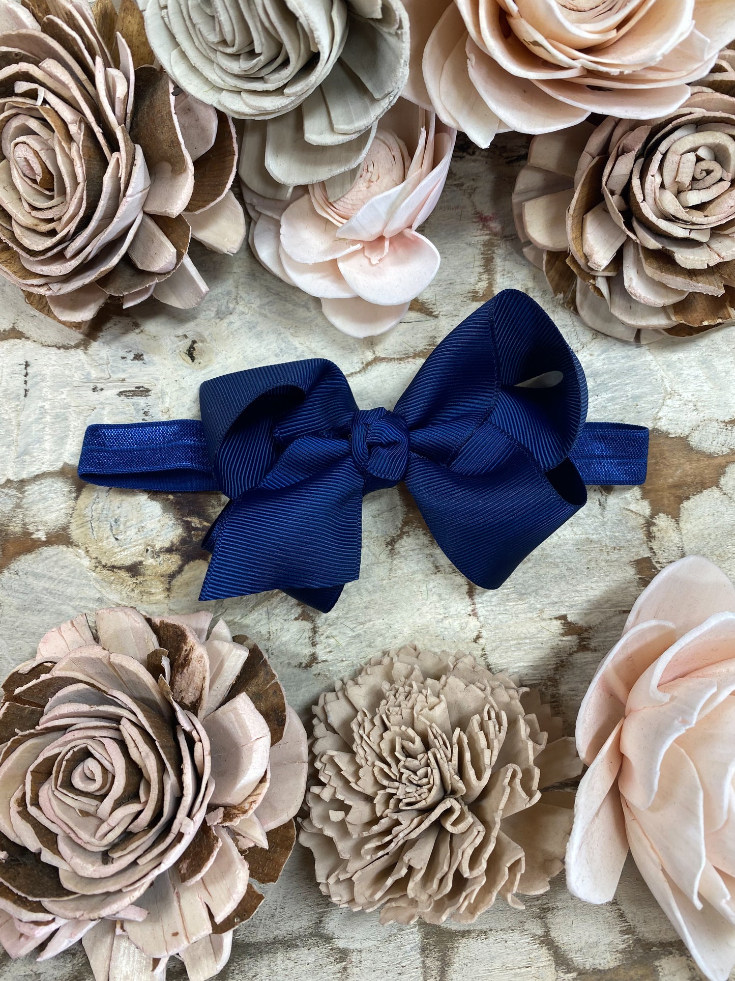 Navy Essential Grosgrain Hair Bow Headband