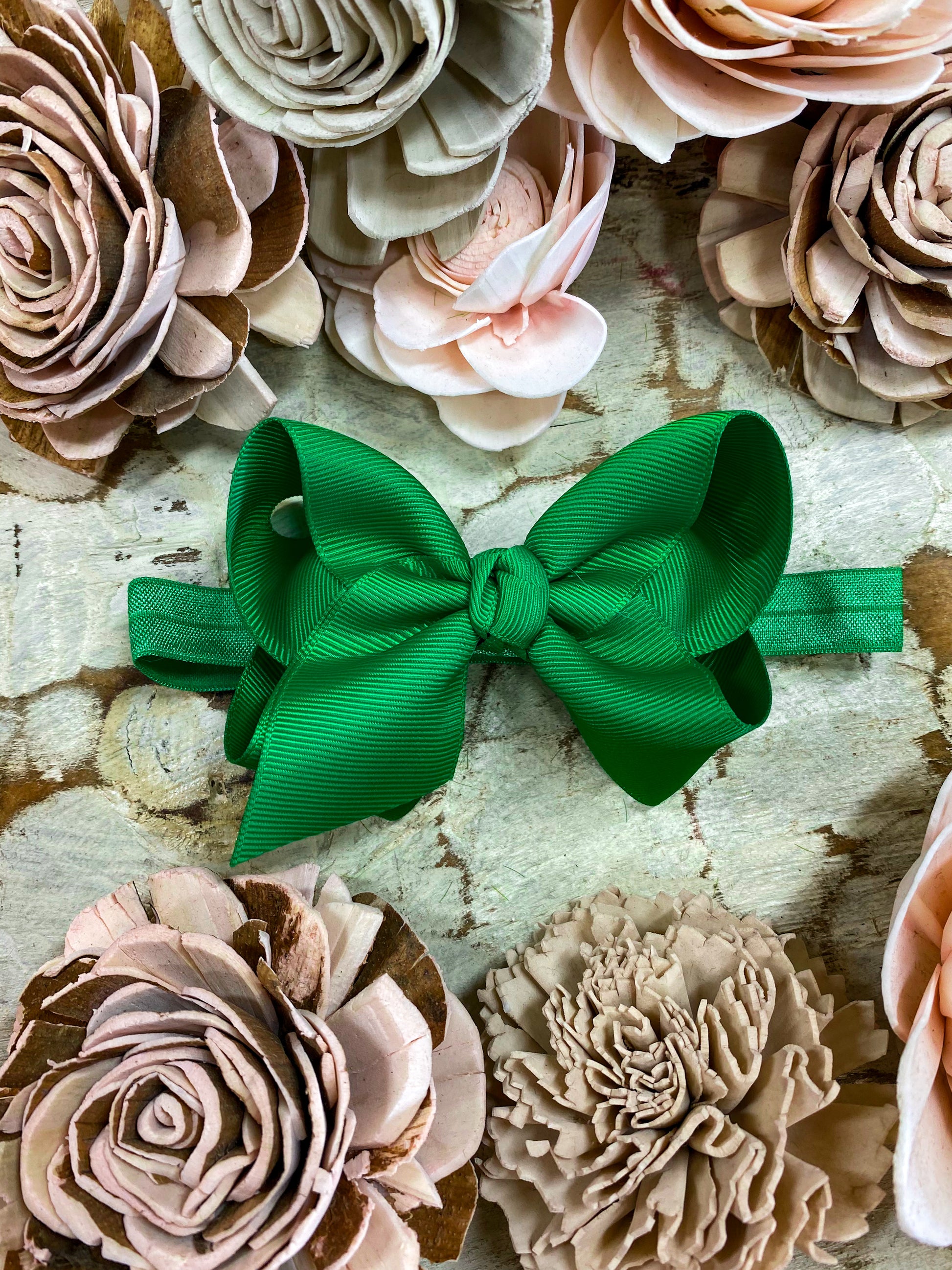 Emerald Essential Grosgrain Hair Bow Headband