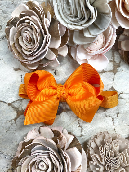 Orange Essential Grosgrain Hair Bow Headband