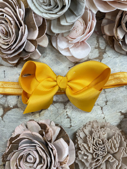 Mustard Essential Grosgrain Hair Bow Headband