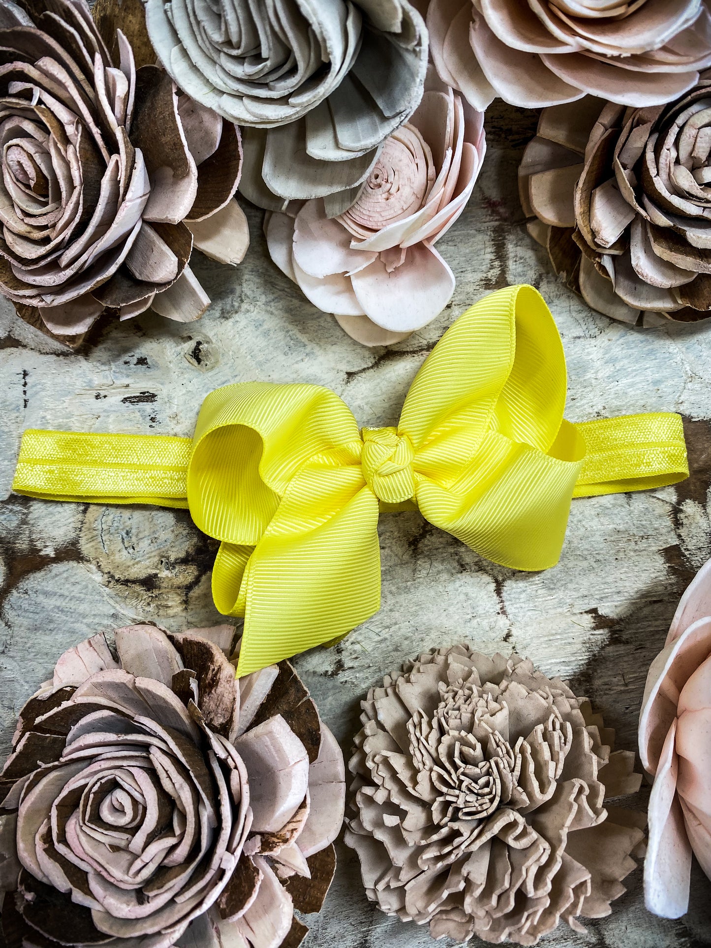 Yellow Essential Grosgrain Hair Bow Headband