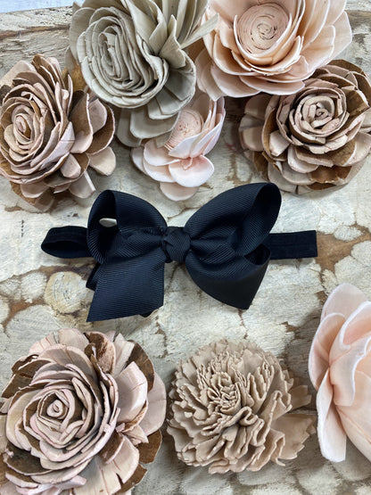 Black Essential Grosgrain Hair Bow Headband