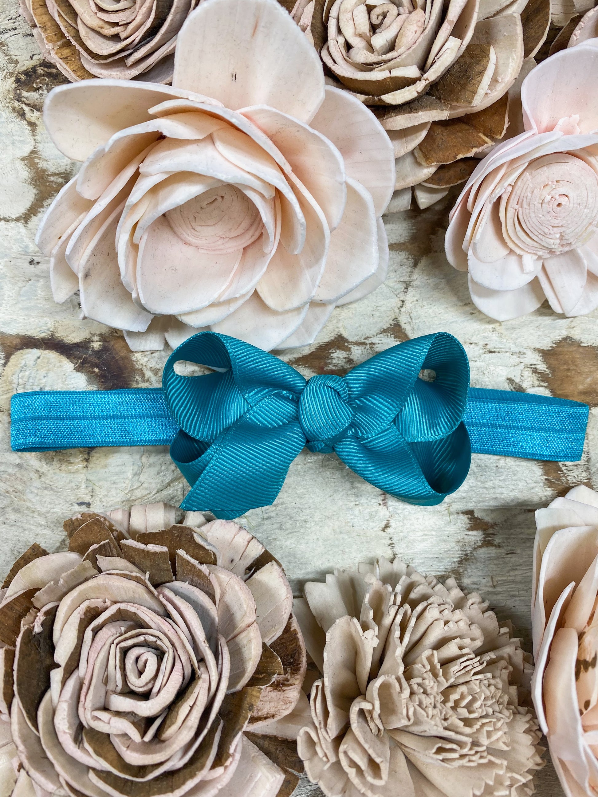 Teal Original Grosgrain Hair Bow Headband