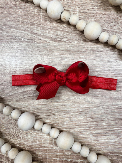 Red Original Grosgrain Hair Bow Headband