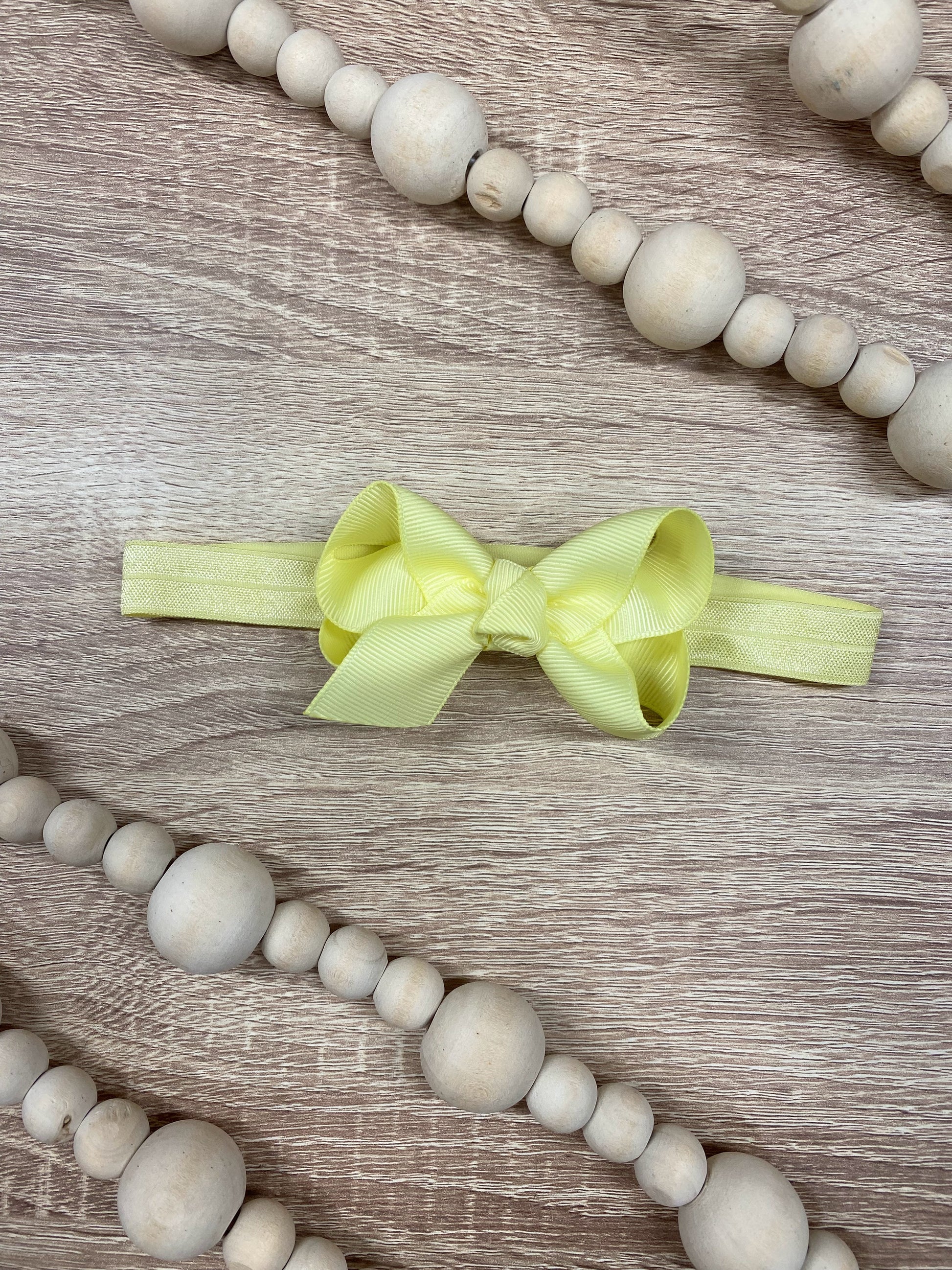 Light Yellow Original Grosgrain Hair Bow Headband